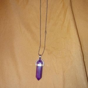 Purple crystal ballchain necklace